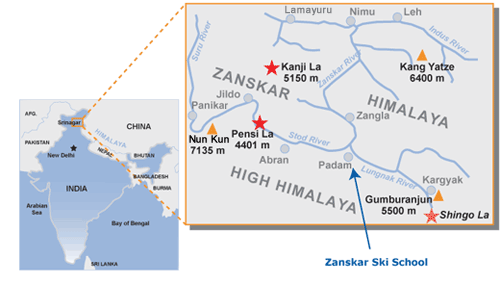 Map of the Himalayan region